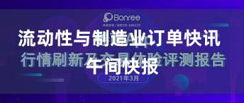流动性与制造业订单快讯 午间快报